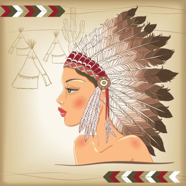 Vector native american indian chief clipart